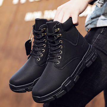 MS814 - Black Lace Up Military Boots